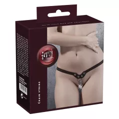 Fetisch - String mit Nieten und Ketten (schwarz, S-L)