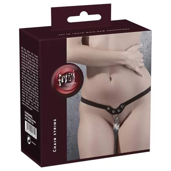 Fetisch - String mit Nieten und Ketten (schwarz, S-L)