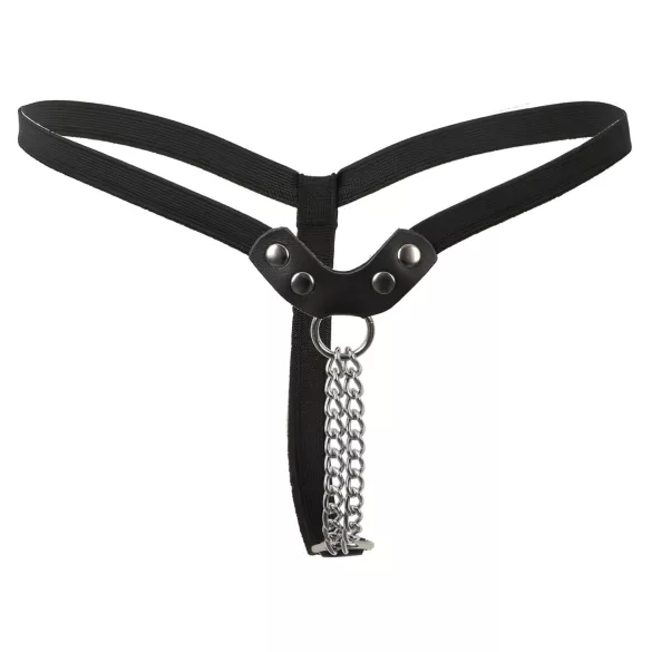 Fetisch - String mit Nieten und Ketten (schwarz, S-L)