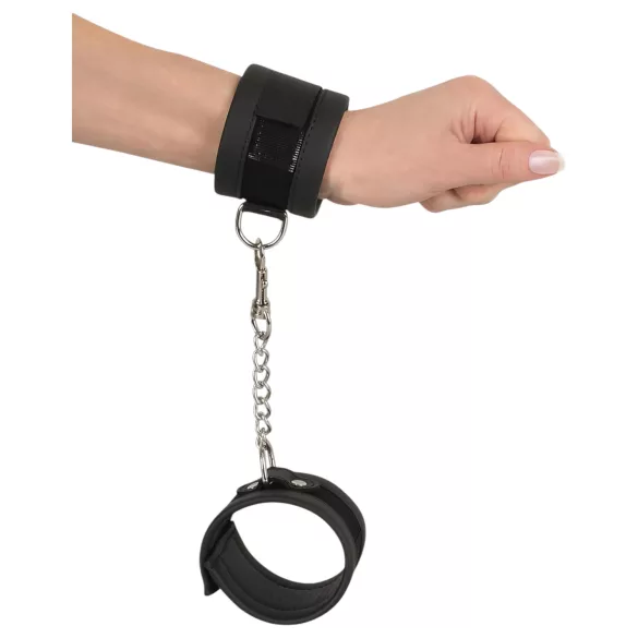 Vegan Fetish - Handfesseln kurze Kette (schwarz)