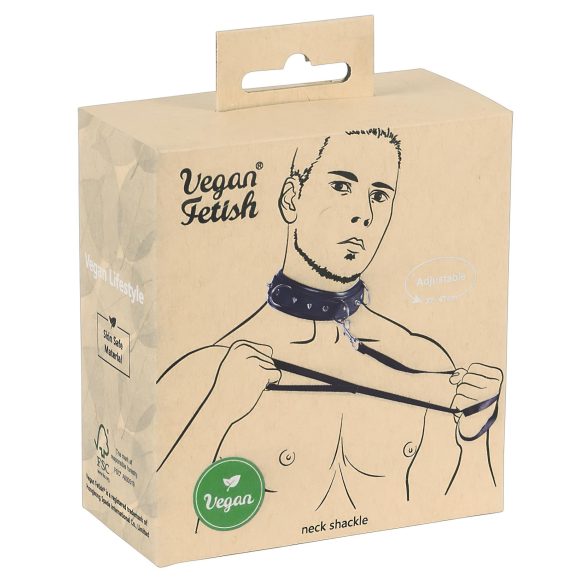 Vegan Fetish - Nietenhalsband & Leine (schwarz)