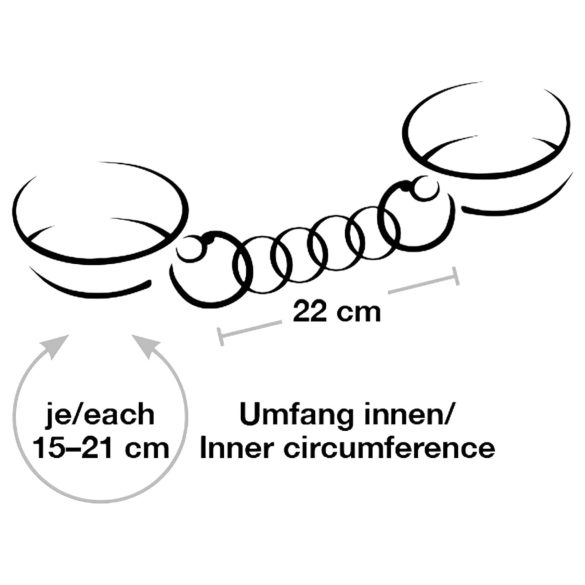 Bad Kitty - Fesseln mit Kette (schwarz-rosegold)