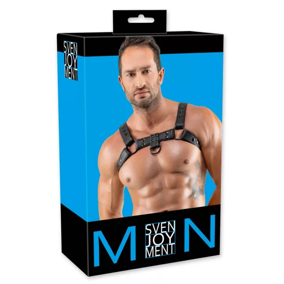 Svenjoyment - Kunstleder-Brustgeschirr (schwarz)