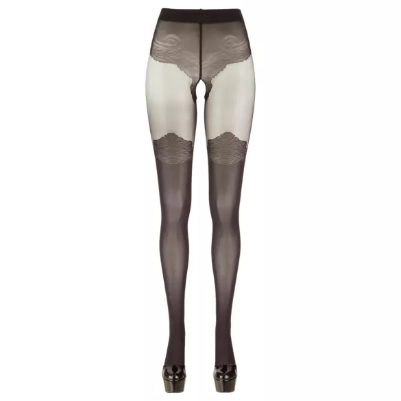 Cottelli - gemusterte, offene Strumpfhose (schwarz)