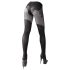 Cottelli - gemusterte, offene Strumpfhose (schwarz) - 5/XL