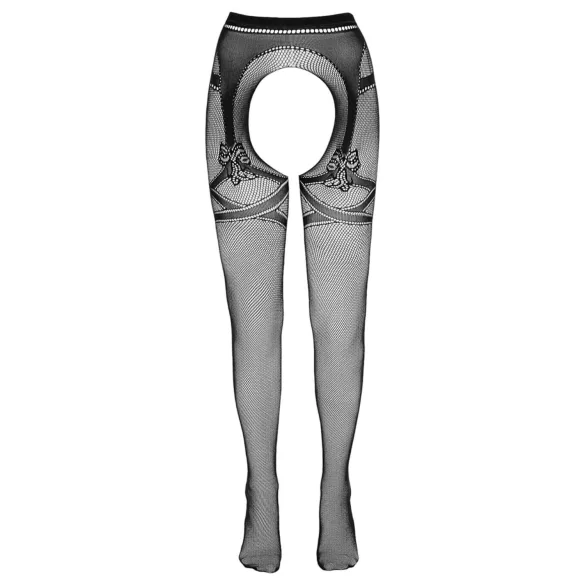 Cottelli - Offene Netzstrumpfhose mit doppeltem Effekt (schwarz) - L/XL
