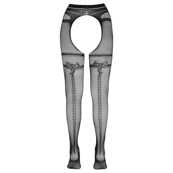 Cottelli - Offene Netzstrumpfhose mit doppeltem Effekt (schwarz) - L/XL