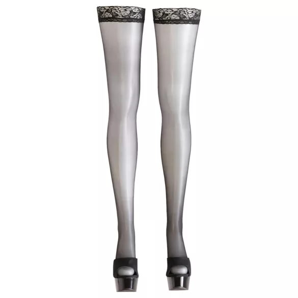 Cottelli - Schwarze Halterlose - mit Streifen - 3/M-L