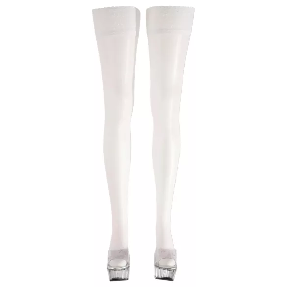 Cottelli - Satin Halterlose Strümpfe (weiß)