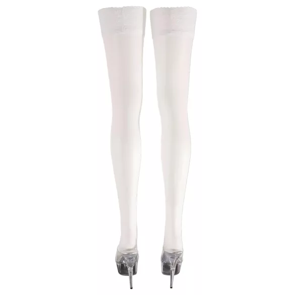 Cottelli - Satin Halterlose Strümpfe (weiß)