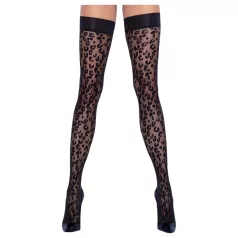 Cottelli Legwear - Leopardenmuster Strümpfe (schwarz)