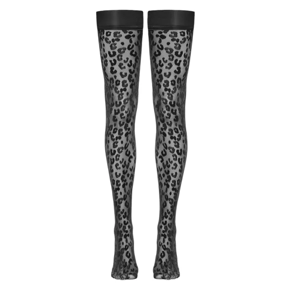 Cottelli Legwear - Leopardenmuster Strümpfe (schwarz) - 3