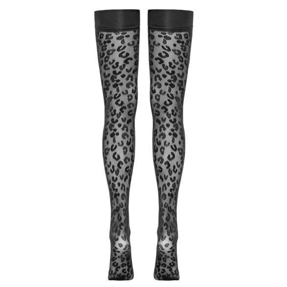 Cottelli Legwear - Leopardenmuster Strümpfe (schwarz) - 3