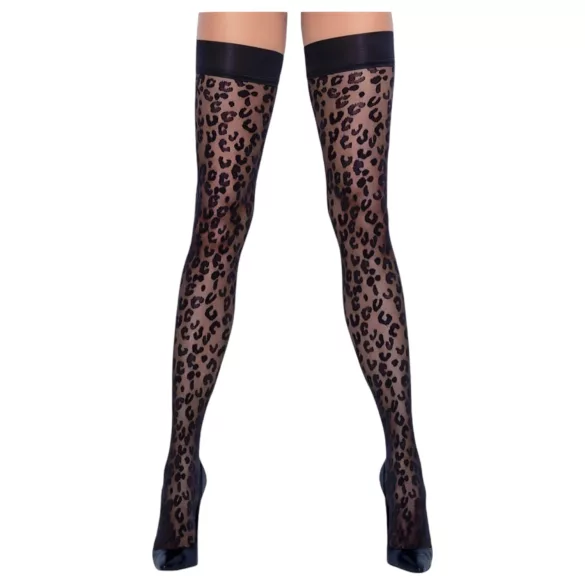 Cottelli Legwear - Leopardenmuster Strümpfe (schwarz) - 4