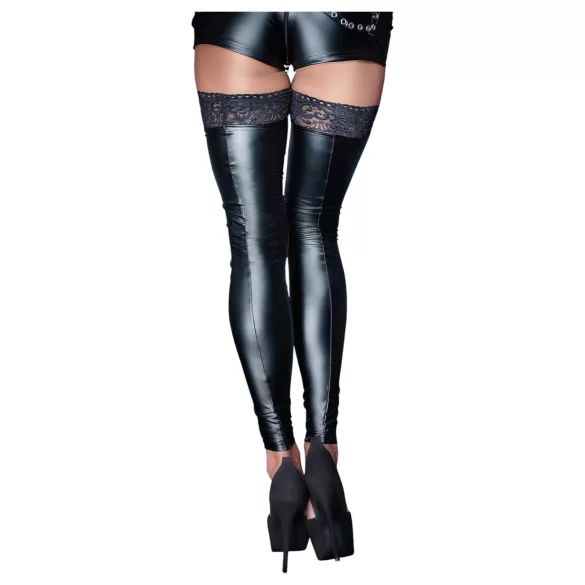 Noir - Spitze glänzende Halterlose (schwarz)