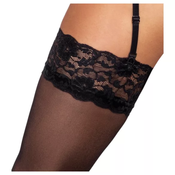 Cottelli - Seidige Halterlose Strümpfe (Schwarz) - M