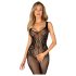 Obsessive G335 - Transparenter, offener Netz-Body (schwarz) - S-L