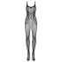 Obsessive G335 - Transparenter, offener Netz Catsuit (Schwarz) - S-L