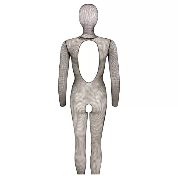 Cottelli Fantasy - Netz-Catsuit mit Maske und offenen Partien (schwarz) - S-L