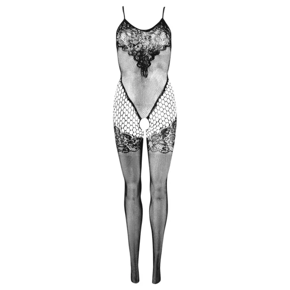 Cottelli Fantasy - Netz-Body mit Strapsen und offenen Partien (schwarz) - S-L