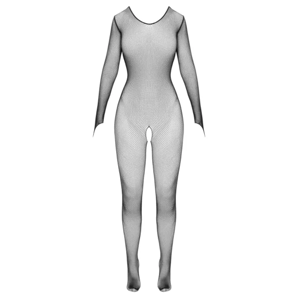 Cottelli Fantasy - Langärmliger offener Netz-Catsuit (schwarz) - S-L