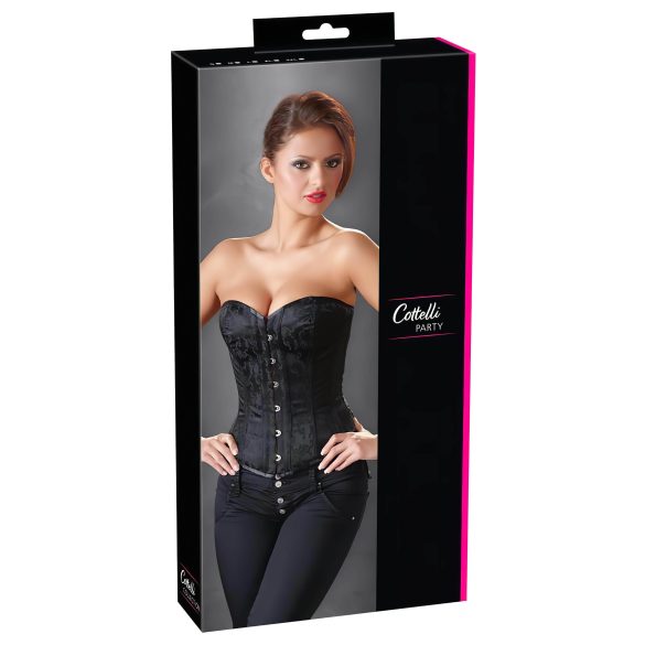 Cottelli - Besticktes Party-Korsett (Schwarz) - M