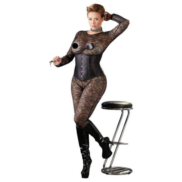 Cottelli Plus Size - Satin Korsett (schwarz) - 4XL