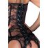 Noir - Spitzenkorsett mit Strumpfhalter (Schwarz) - L