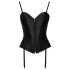 Cottelli Party - Satin Korsett mit Strumpfhaltern (Schwarz) - M