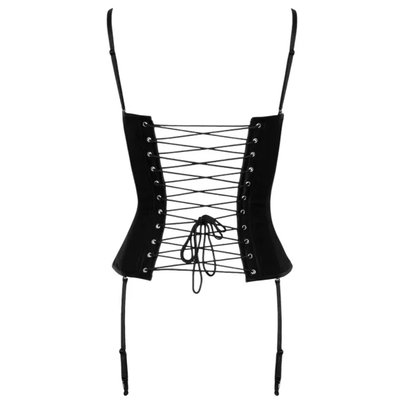Cottelli Party - Satin-Korsett mit Strapshaltern (schwarz) - L