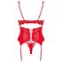 Obsessive Amor Cherris - Spitzen-Set mit Strumpfhalter (rot)