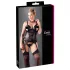 Cottelli - Feminines Blumenoberteil für Kurven (Schwarz) - XXXXL