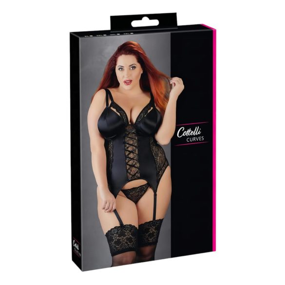 Cottelli Plus Size - Flexibler Straps-Slip (schwarz)
