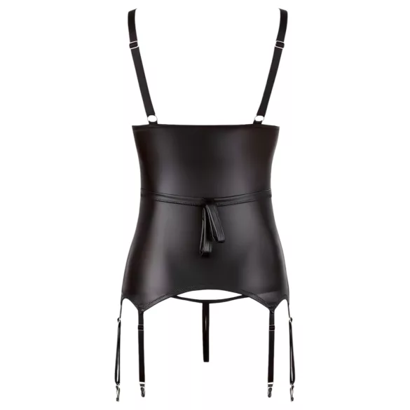 Cottelli Bondage - Glänzendes Hebe-Top mit Fesseln (Schwarz) - L