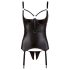 Cottelli Bondage - Glänzendes Hebe-Top mit Fesseln (schwarz) - XL