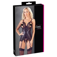 Cottelli - Spitze Offenes Oberteil & Tanga (schwarz)