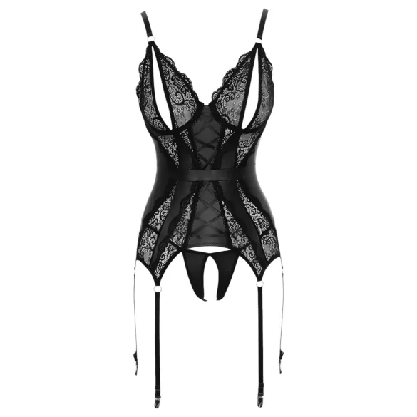 Cottelli - Spitze Offenes Oberteil & Tanga (schwarz)
