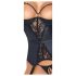 Abierta Fina – Hebe-BH mit Strumpfhalter (Schwarz)