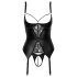 Abierta Fina – Hebe-BH mit Strumpfhalter (Schwarz)