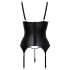 Abierta Fina – Hebe-BH mit Strumpfhalter (Schwarz)