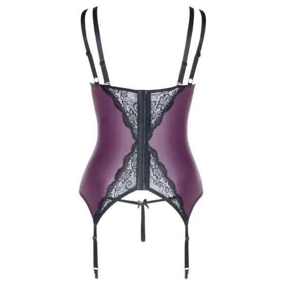 Cottelli Curves - Spitzen-BH-Set mit Schnürung (Lila) - 90D/XL