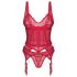 Obsessive Cupide Desir - durchsichtiges Spitzen-Set (rot)