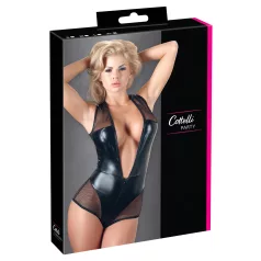 Cottelli - Glänzender Netz-Body (schwarz)