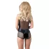 Cottelli - Glänzender Netz-Body (schwarz) - XL