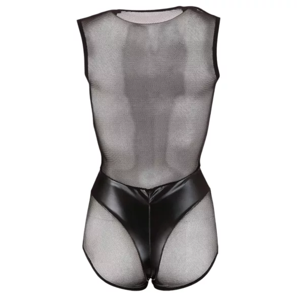 Cottelli - Glänzender Netz-Body (schwarz) - XL