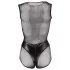 Cottelli - Glänzender Netz-Body (schwarz) - XL