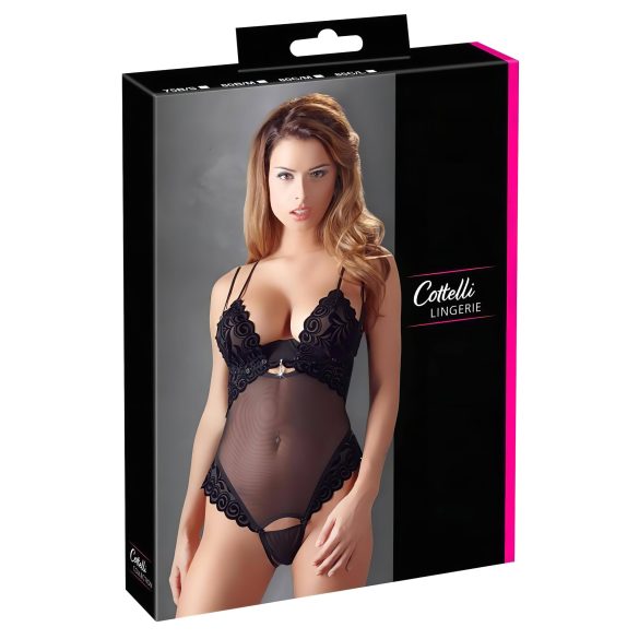 Cottelli - Samtweicher, variabler Body (schwarz) - 80B/M