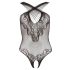 NO:XQSE - Blumiges Neckholder-Netzbody - Schwarz (S-L)