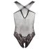 NO:XQSE - Blumiges Neckholder-Netzbody - Schwarz (S-L)