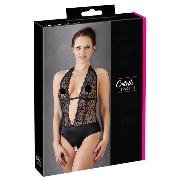 Cottelli - Spitze Body mit Halsband (Schwarz)